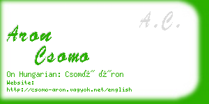 aron csomo business card